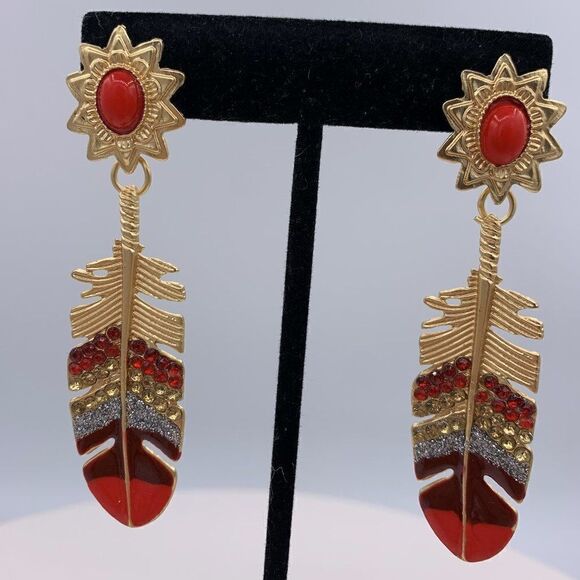 NWOT fashion jewellery, native, boho, statement sized, gold tones, colou… - Picture 4 of 11